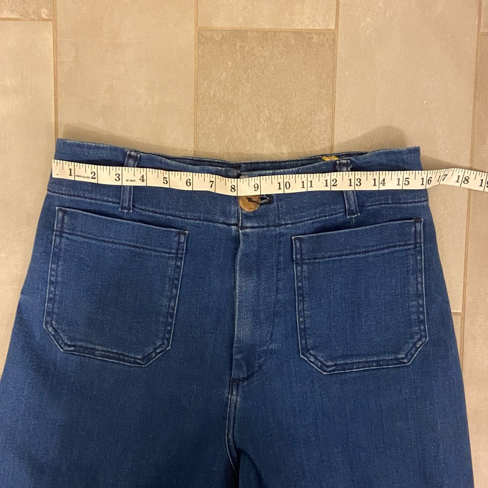 Maeve The Colette Cuffed Wide Leg Jeans Blue Size 30 - Picture 9 of 10